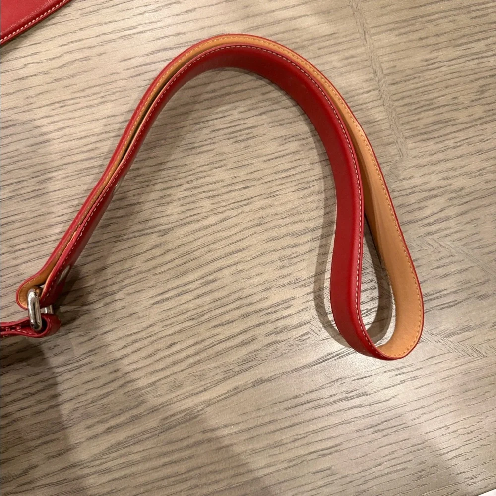 Coach Collar & Leash Set, Red Leather, ♥️ charm, Sz Lg, 17-21”, 48” leash - Picture 12 of 12
